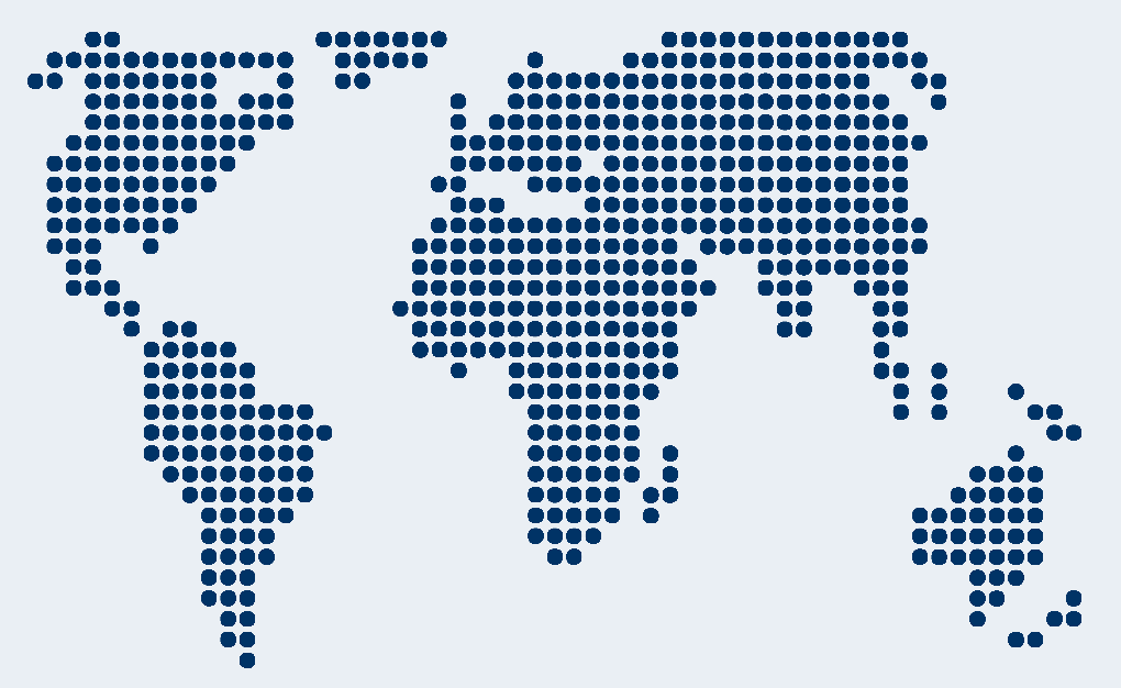 Map of the globe with the continents draw in dots. derivative of cc-by 2 mike rosenberg flickr w1020